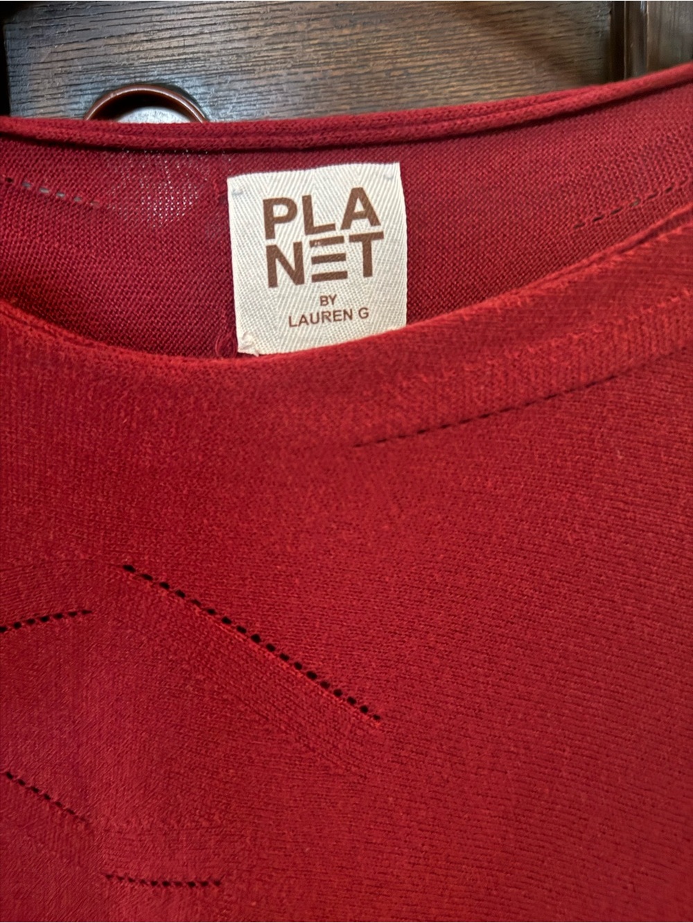 Planet Women’s Red Asymmetric Knit Sweater - Picture 2 of 9